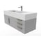 Castello Usa Nile 48" Wall Mounted Gray Vanity With White Top AndAnd Gold Handles CB-MC-48G-GLD-2053-WH - alternate 4